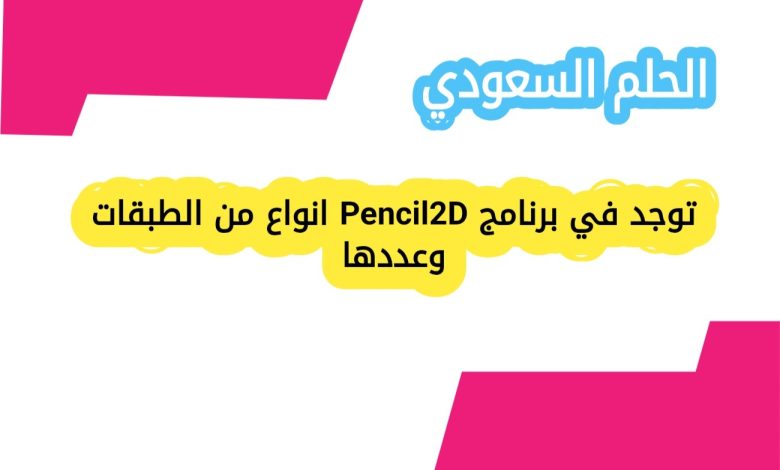 توجد في برنامج Pencil2D انواع من الطبقات وعددها