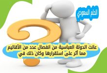 عانت الدولة العباسية من انفصال عدد من الأقاليم مما أثر على استقرارها وكان ذلك في