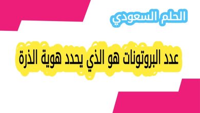 عدد البروتونات هو الذي يحدد هوية الذرة