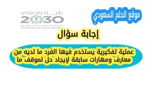 عملية تفكيرية يستخدم فيها الفرد ما لديه من معارف ومهارات سابقة لإيجاد حل لموقف ما
