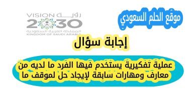 عملية تفكيرية يستخدم فيها الفرد ما لديه من معارف ومهارات سابقة لإيجاد حل لموقف ما