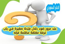عند مرور ضوء خلال فتحة صغيرة في باب غرفة مغلقة مظلمة فإنه