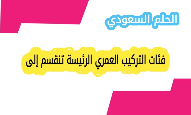 فئات التركيب العمري الرئيسة تنقسم إلى