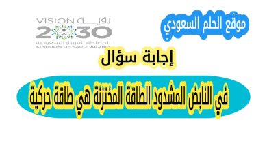 في النابض المشدود الطاقة المختزنة هي طاقة حركية