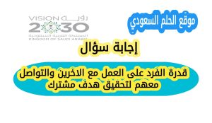 قدرة الفرد على العمل مع الاخرين والتواصل معهم لتحقيق هدف مشترك