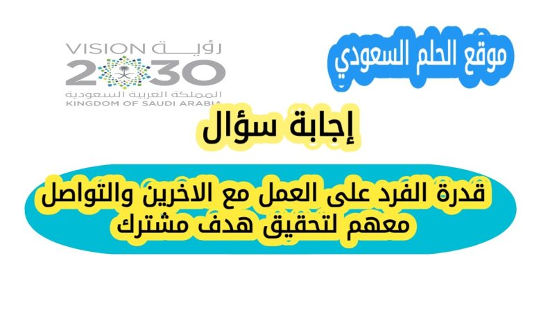 قدرة الفرد على العمل مع الاخرين والتواصل معهم لتحقيق هدف مشترك