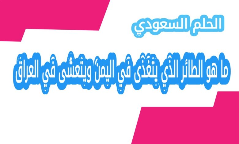 ما هو الطائر الذي يتغذى في اليمن ويتعشى في العراق
