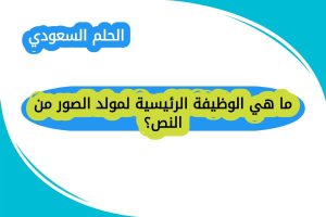 ما هي الوظيفة الرئيسية لمولد الصور من النص