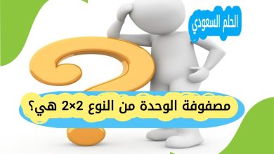 مصفوفة الوحدة من النوع 2×2 هي؟