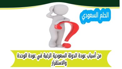 من أسباب عودة الدولة السعودية الرغبة في عودة الوحدة والاستقرار