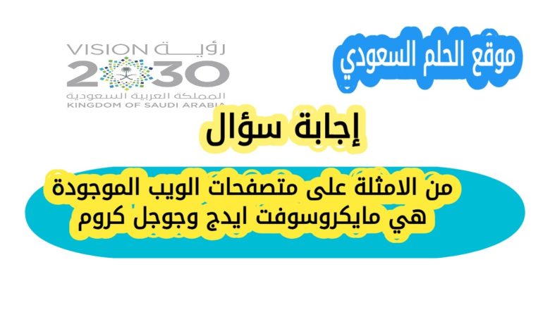 من الامثلة على متصفحات الويب الموجودة هي مايكروسوفت ايدج وجوجل كروم