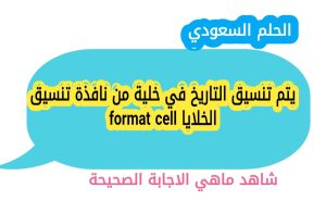 يتم تنسيق التاريخ في خلية من نافذة تنسيق الخلايا format cell