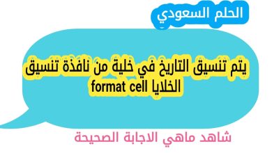 يتم تنسيق التاريخ في خلية من نافذة تنسيق الخلايا format cell