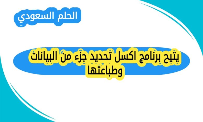 يتيح برنامج اكسل تحديد جزء من البيانات وطباعتها