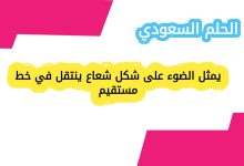 يمثل الضوء على شكل شعاع ينتقل في خط مستقيم