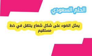 يمثل الضوء على شكل شعاع ينتقل في خط مستقيم