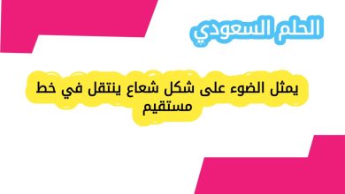 يمثل الضوء على شكل شعاع ينتقل في خط مستقيم
