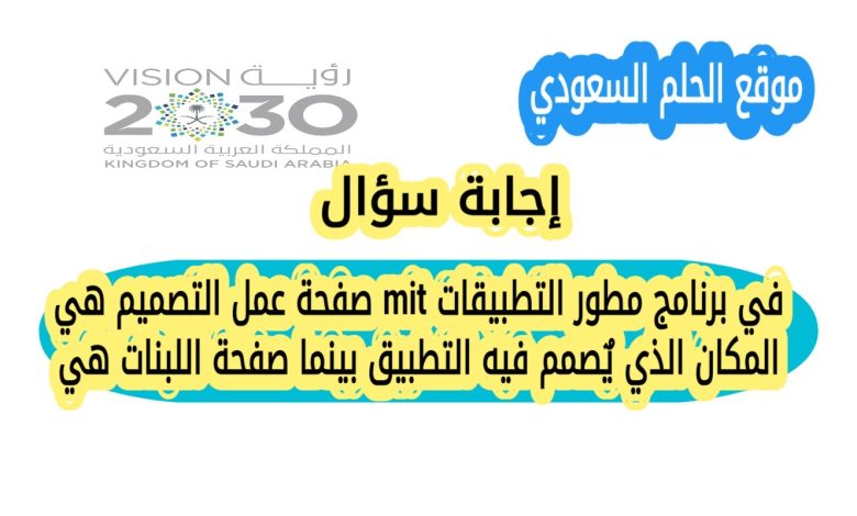 في برنامج مطور التطبيقات mit صفحة عمل التصميم هي