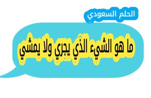 ما هو الشيء الذي يجري ولا يمشي