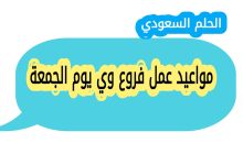 مواعيد عمل فروع وي يوم الجمعة