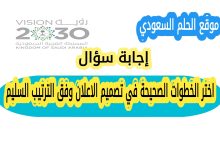 اختر الخطوات الصحيحة في تصميم الاعلان وفق الترتيب السليم؟